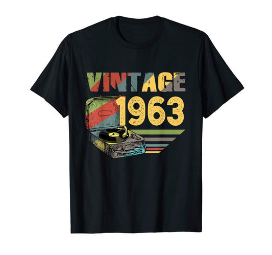 1963 57Th Record Players Lover Vinyl T-Shirt - Aesthetic Graphic Unisex - T-Shirt, Sweatshirt, Hoodie