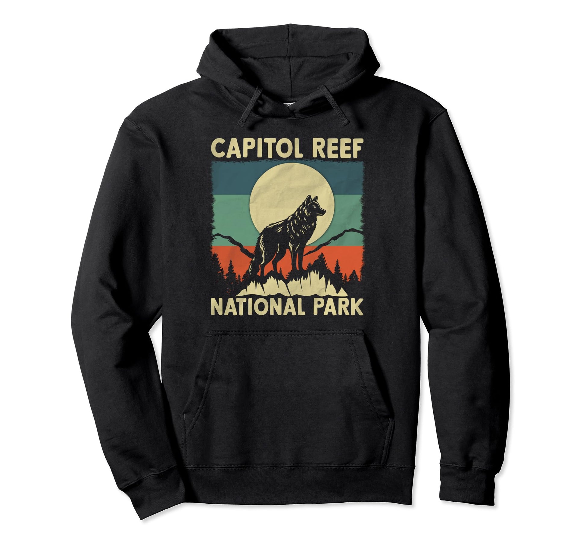 Wolf Capitol Reef National Park Hoodie - Streetwear Style Men Women - T-Shirt, Sweatshirt, Hoodie