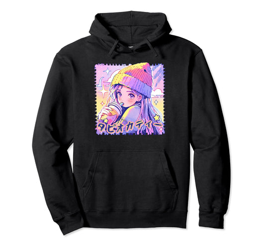 Anime Boba Tea Pastel Aesthetic 8 Hoodie - Casual Everyday Wear Men Women - T-Shirt, Sweatshirt, Hoodie