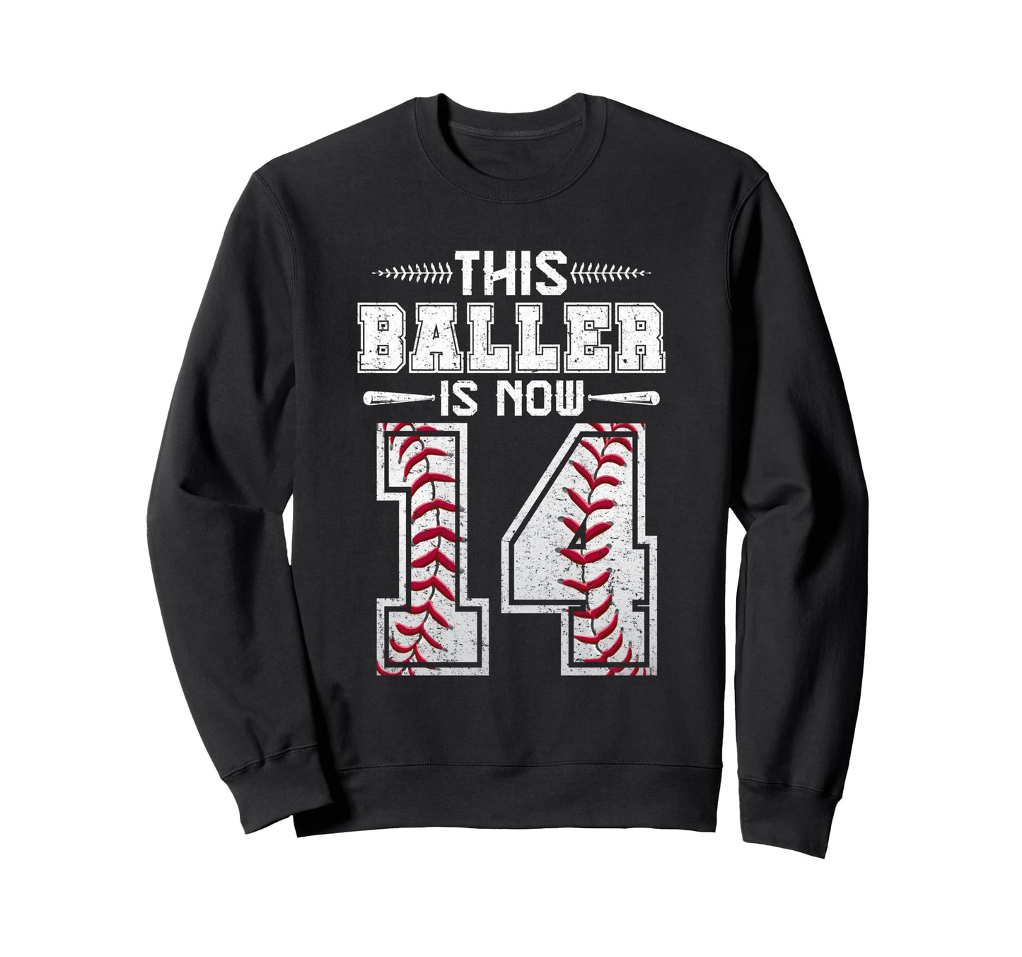 This Baller Is Now 14 Birthday Sweatshirt - Minimalist Print Men Women - T-Shirt, Sweatshirt, Hoodie
