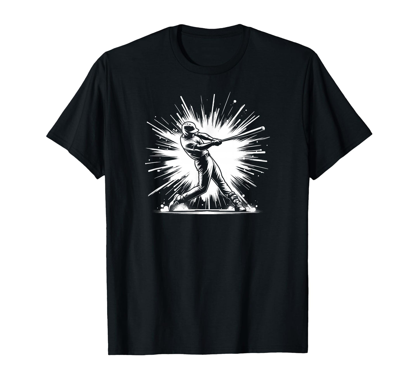 Silhouette Baseball Player Hitting Home T-Shirt - Graphic Print Men Women - T-Shirt, Sweatshirt, Hoodie