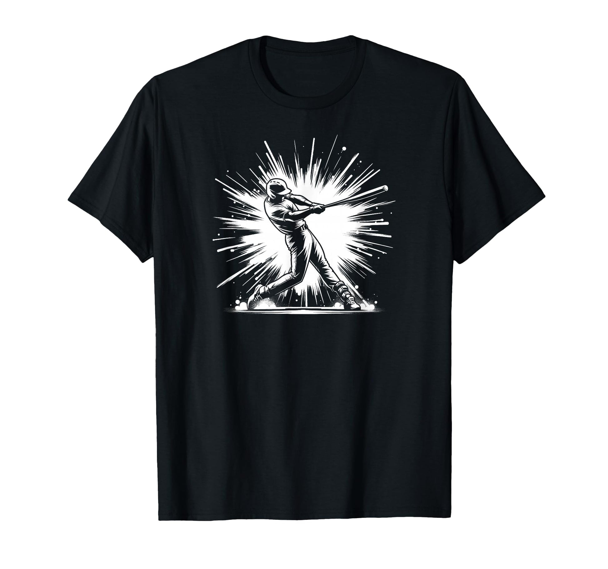 Silhouette Baseball Player Hitting Home T-Shirt - Graphic Print Men Women - T-Shirt, Sweatshirt, Hoodie