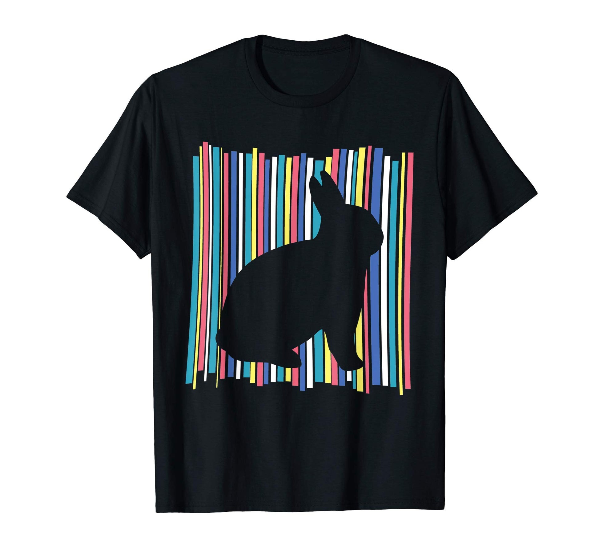 Rabbit Pastel Rainbow Striped T-Shirt - Aesthetic Graphic for Adults - T-Shirt, Sweatshirt, Hoodie