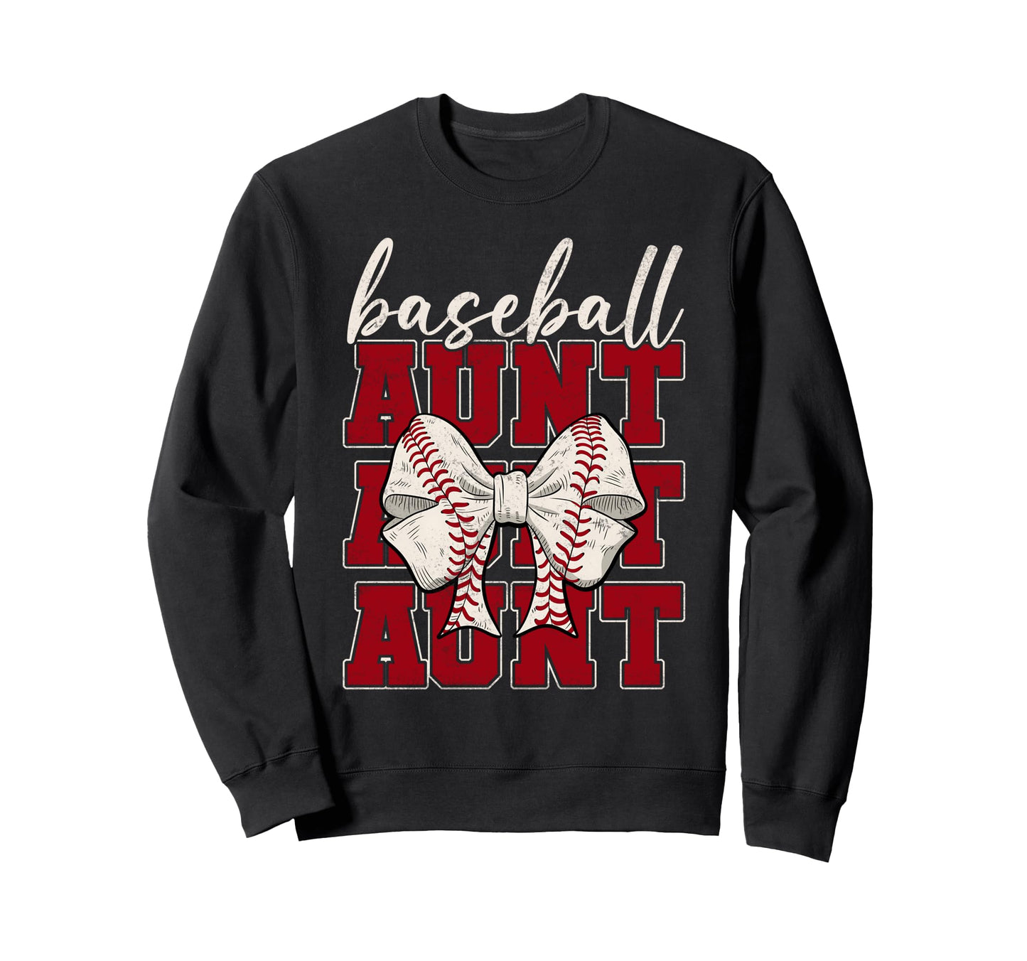 Baseball Aunt Coquette Bow Sport Sweatshirt - Trendy Graphic for Adults - T-Shirt, Sweatshirt, Hoodie
