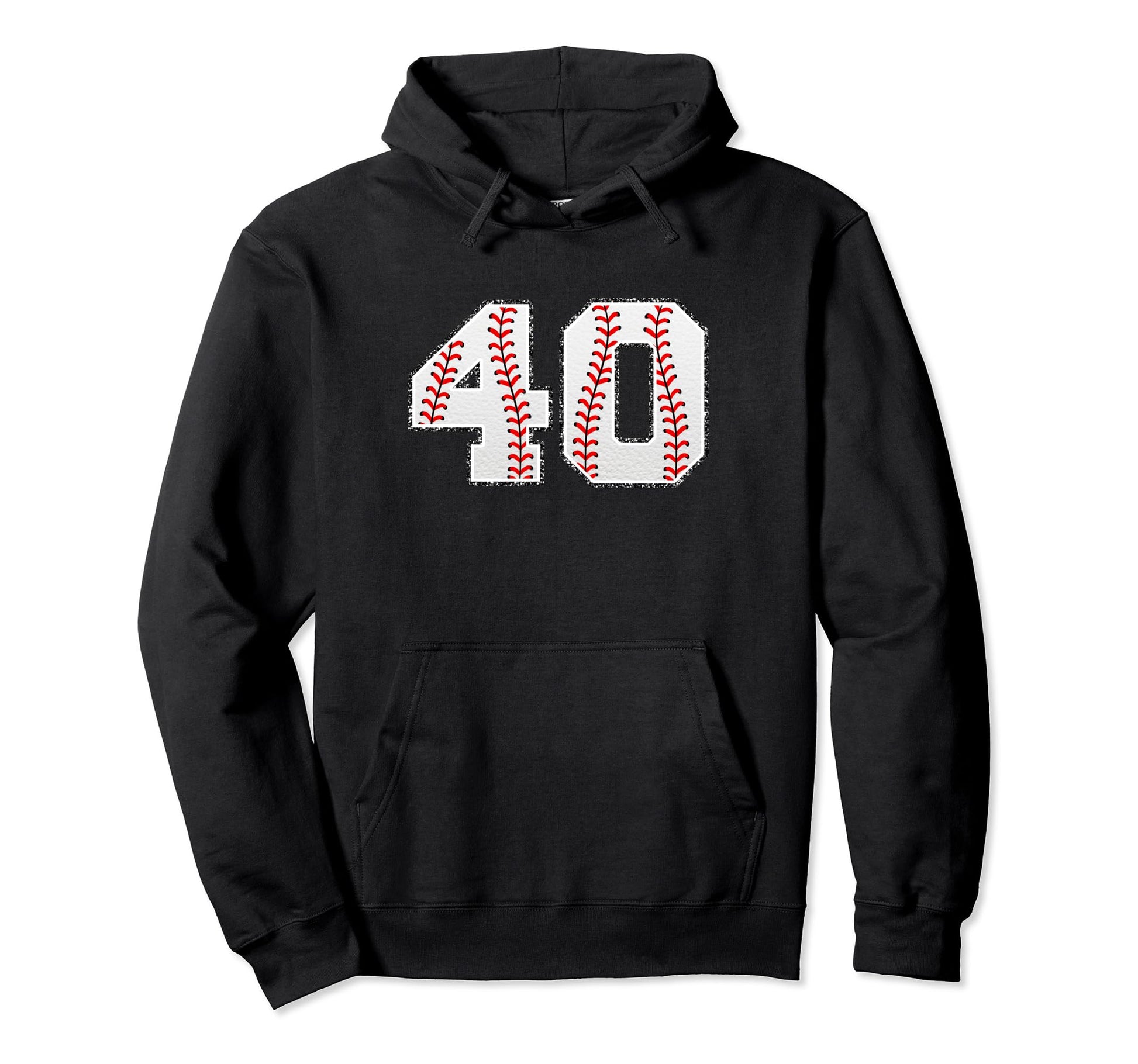 Number 40 Baseball Distressed Number Hoodie - Custom Art Print for Adults - T-Shirt, Sweatshirt, Hoodie