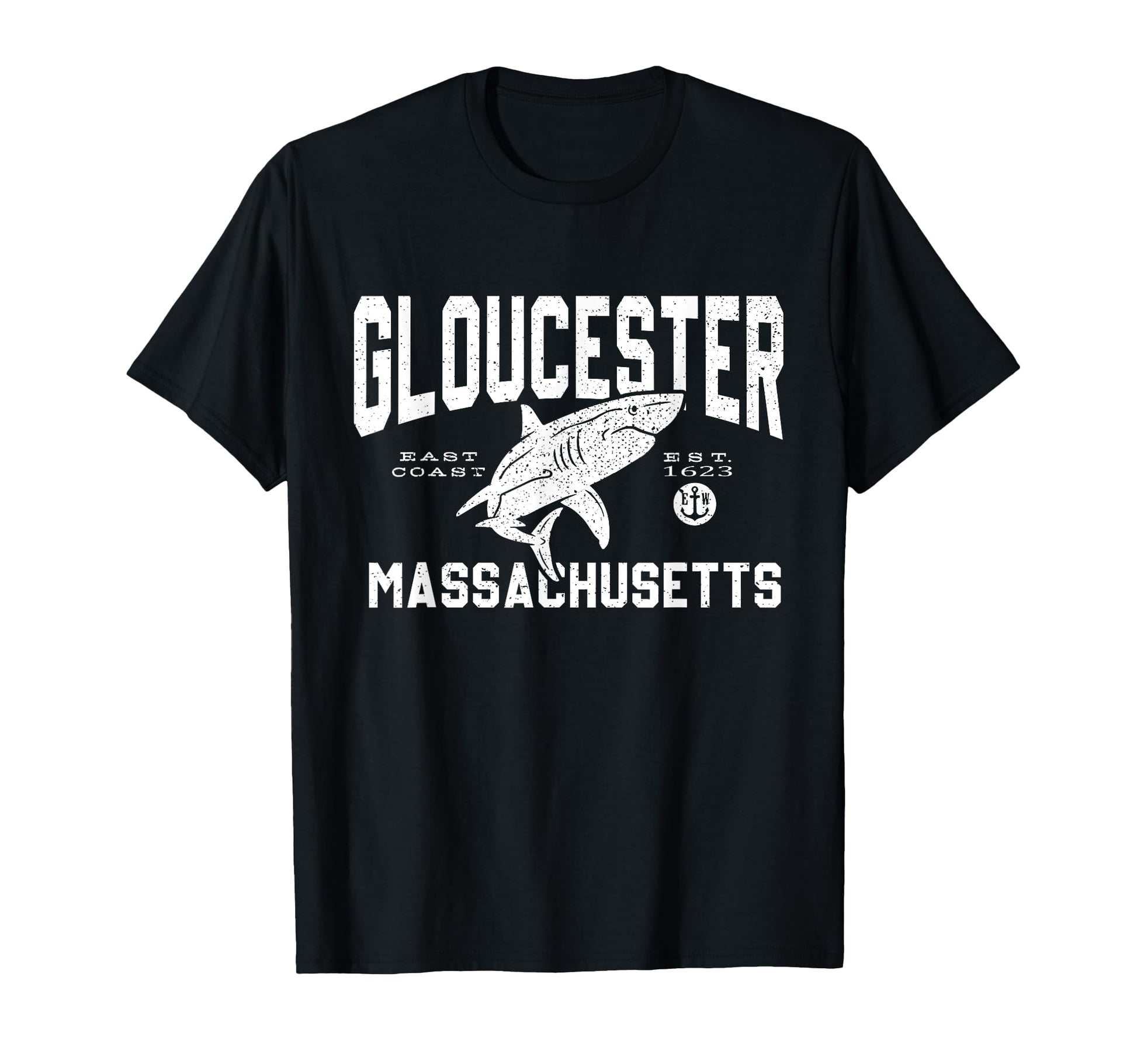 Shark Typography Gloucester Mass T-Shirt - Custom Art Print for Adults - T-Shirt, Sweatshirt, Hoodie