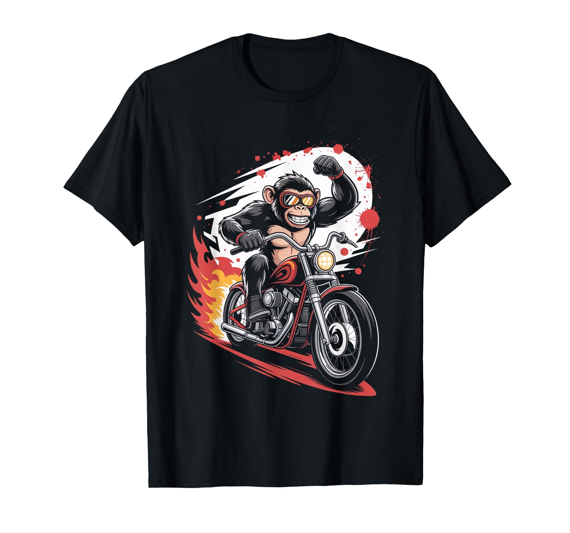 Monkey Biker Riding Motorcycle Gorila T-Shirt - Streetwear Style Unisex - T-Shirt, Sweatshirt, Hoodie