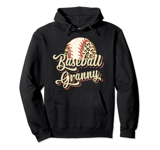 Baseball Granny Leopard Funny Mothers Day Hoodie - Novelty Apparel Unisex - T-Shirt, Sweatshirt, Hoodie