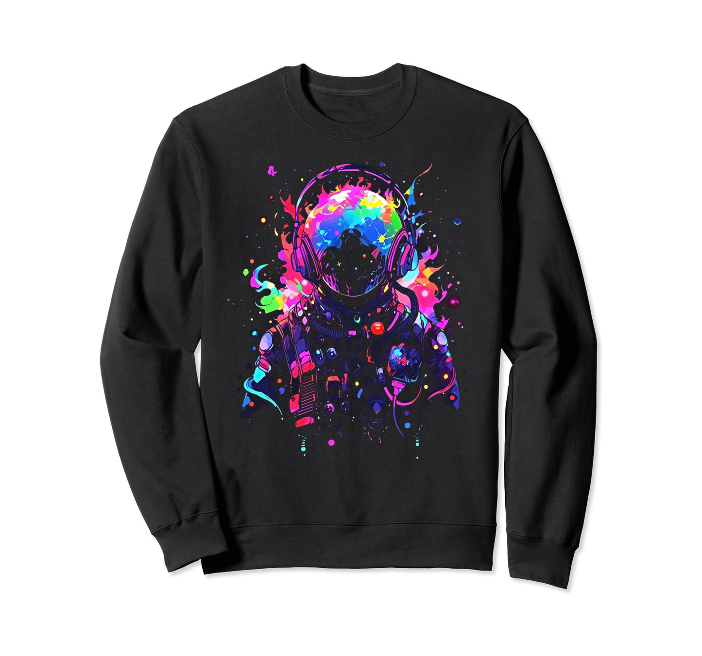 Synthwave Astronaut Cyberpunk 80S Sweatshirt - Graphic Print for Adults - T-Shirt, Sweatshirt, Hoodie