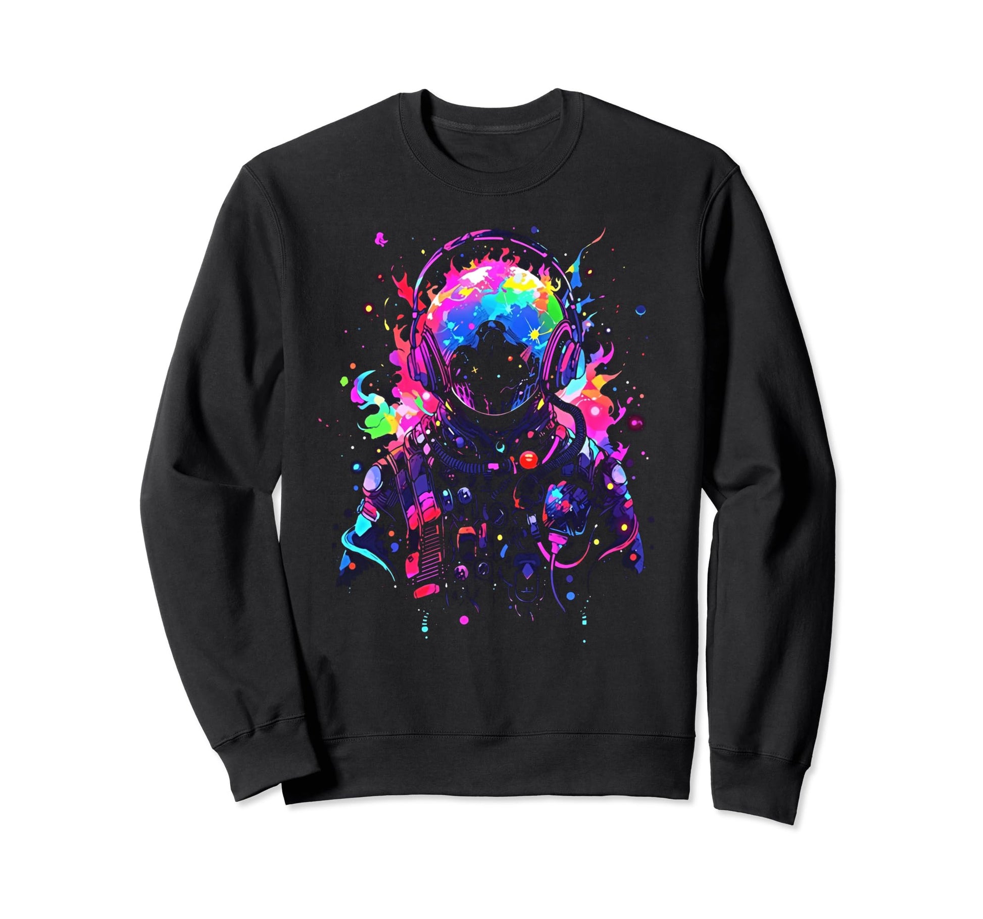 Synthwave Astronaut Cyberpunk 80S Sweatshirt - Graphic Print for Adults - T-Shirt, Sweatshirt, Hoodie