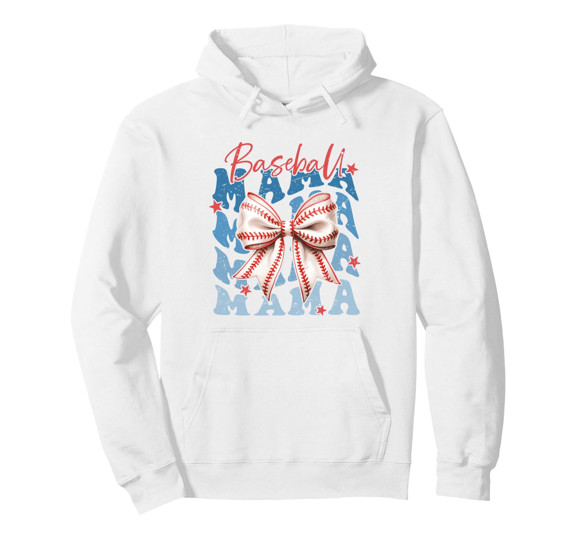 Baseball Mama Bow Stitches Sports Mom Hoodie - Streetwear Style for Adults - T-Shirt, Sweatshirt, Hoodie