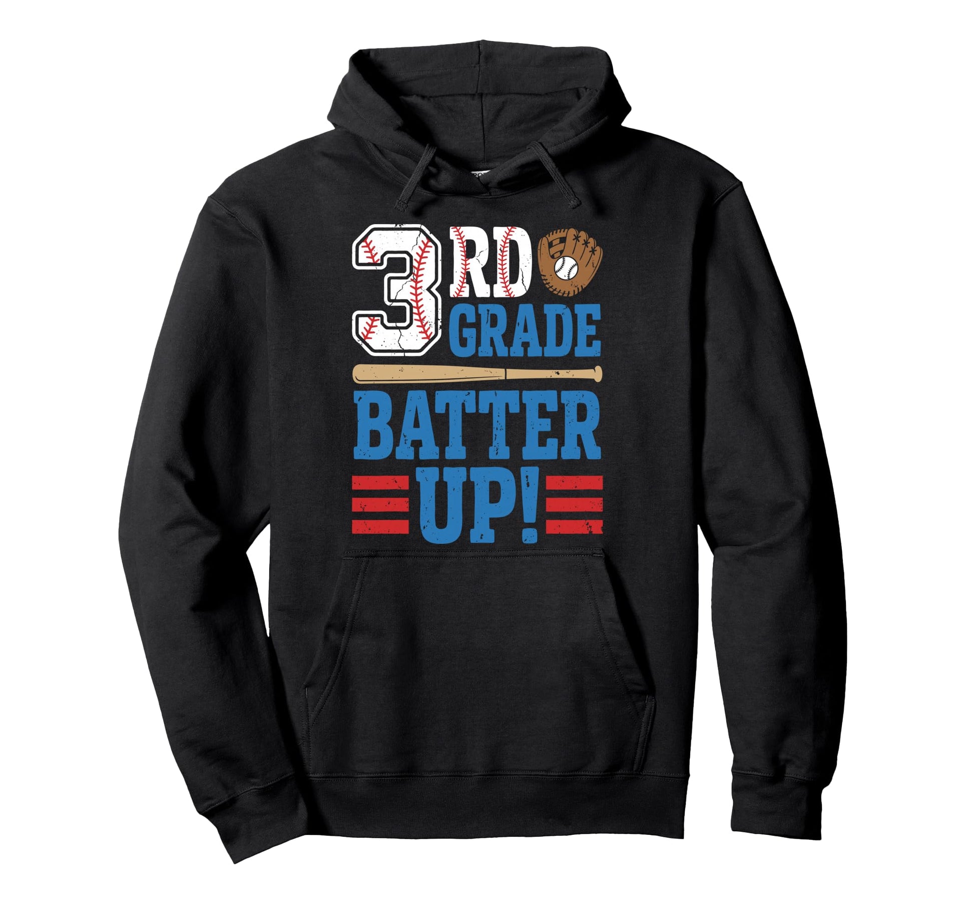 3Rd Third Grade Batter Up Baseball Hoodie - Unique Graphic for Adults - T-Shirt, Sweatshirt, Hoodie