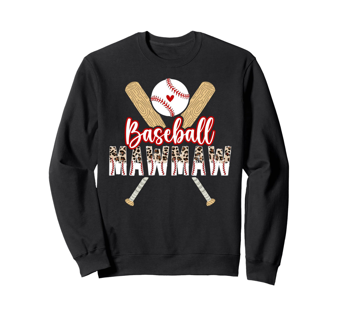 Baseball Mawmaw Leopard Mawmaw Baseball Sweatshirt - Unique Graphic Unisex - T-Shirt, Sweatshirt, Hoodie