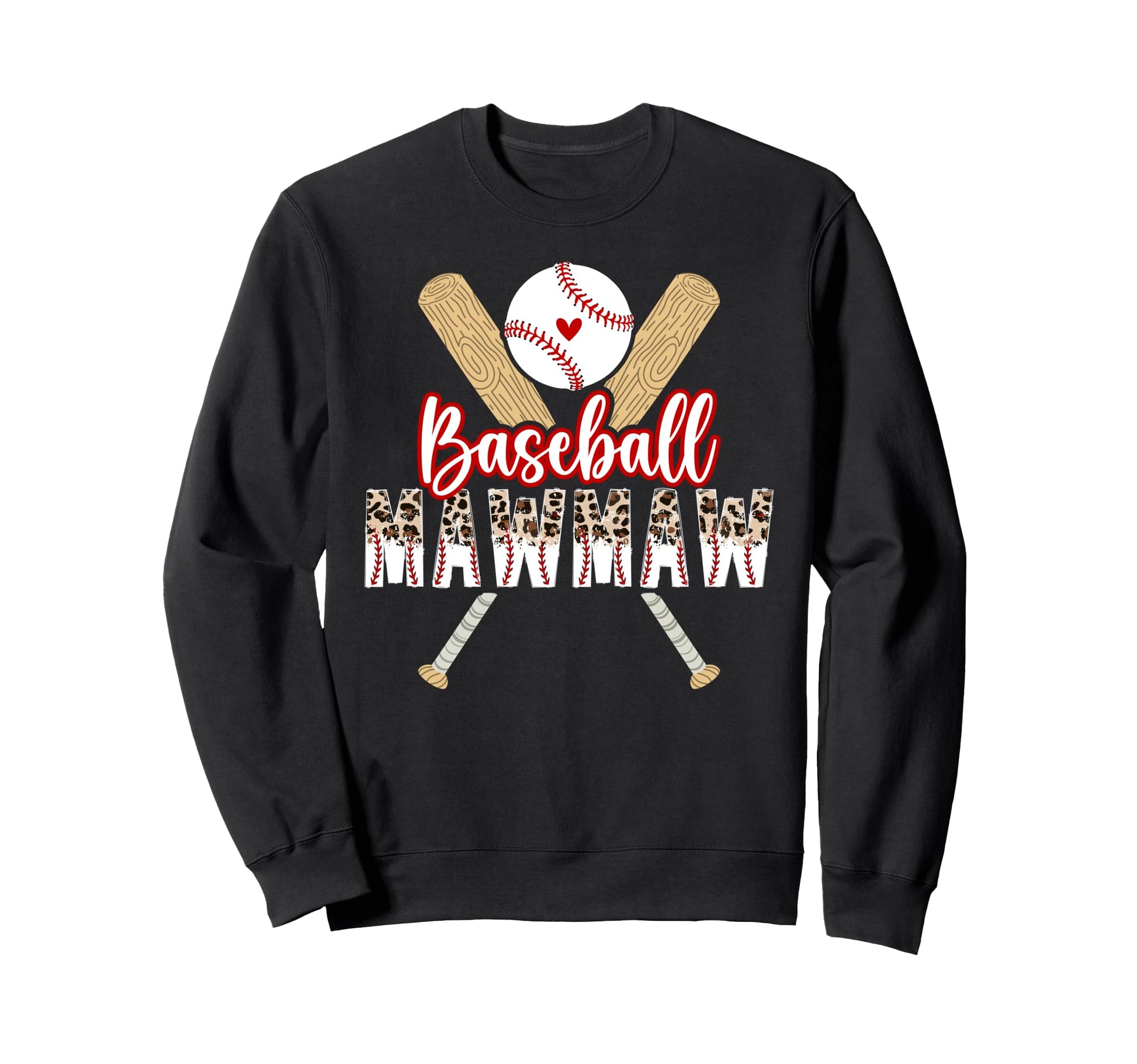 Baseball Mawmaw Leopard Mawmaw Baseball Sweatshirt - Unique Graphic Unisex - T-Shirt, Sweatshirt, Hoodie