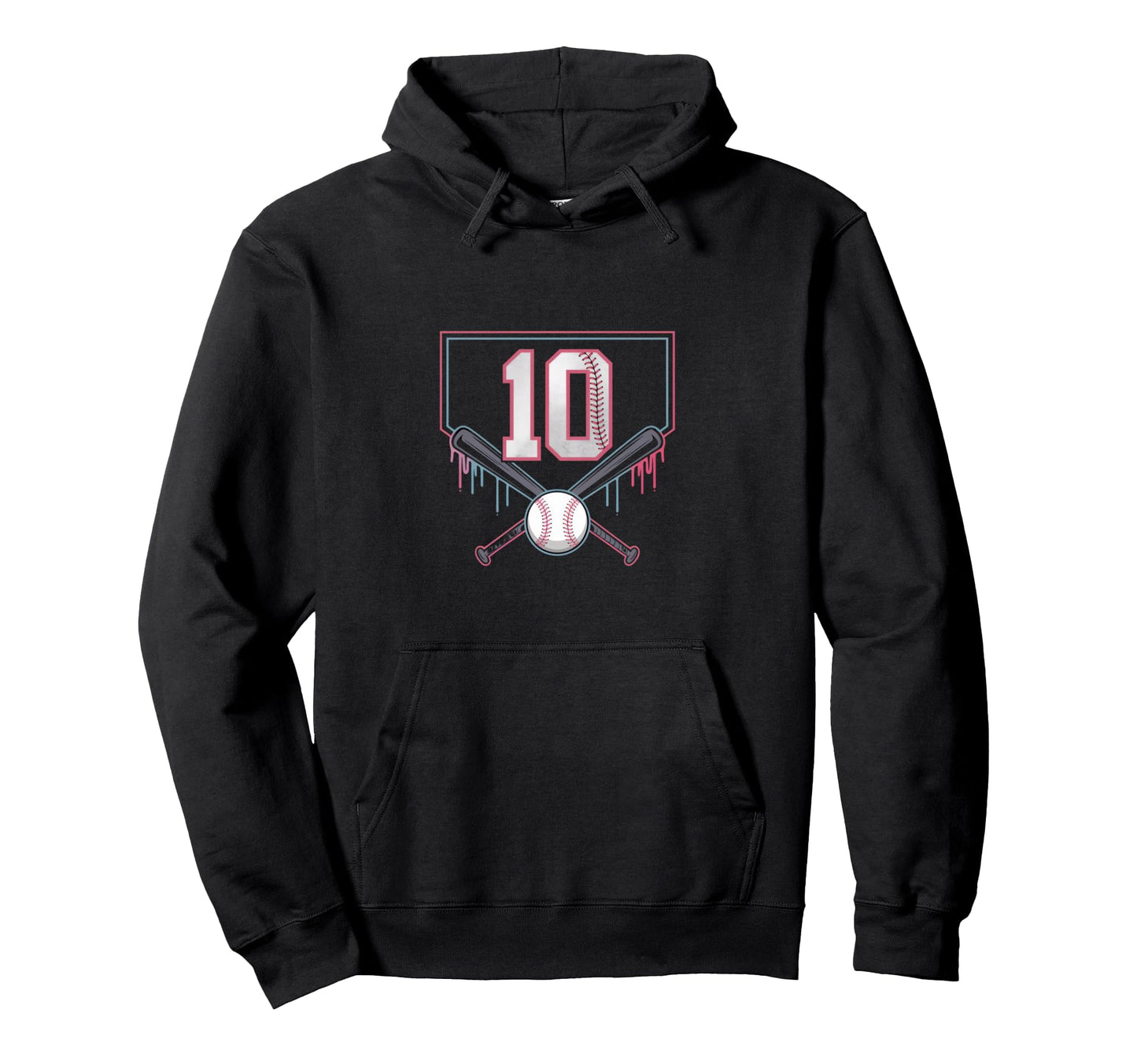 Baseball Home Ice Cream 10Th Birthday Hoodie - Fun Novelty Design Unisex - T-Shirt, Sweatshirt, Hoodie