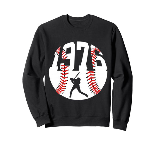 1976 Baseball 50Th Birthday Sweatshirt - Minimalist Print Unisex - T-Shirt, Sweatshirt, Hoodie