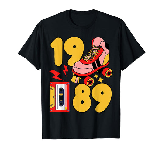 80S Vibes Mixed Tapes Roller Skates T-Shirt - Custom Art Print Men Women - T-Shirt, Sweatshirt, Hoodie