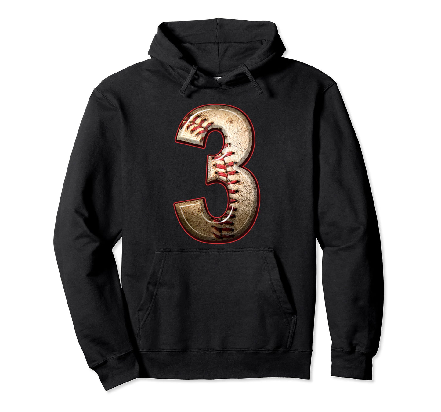Baseball Birthday Three 3 Years Old Hoodie - Fun Novelty Design for Adults - T-Shirt, Sweatshirt, Hoodie