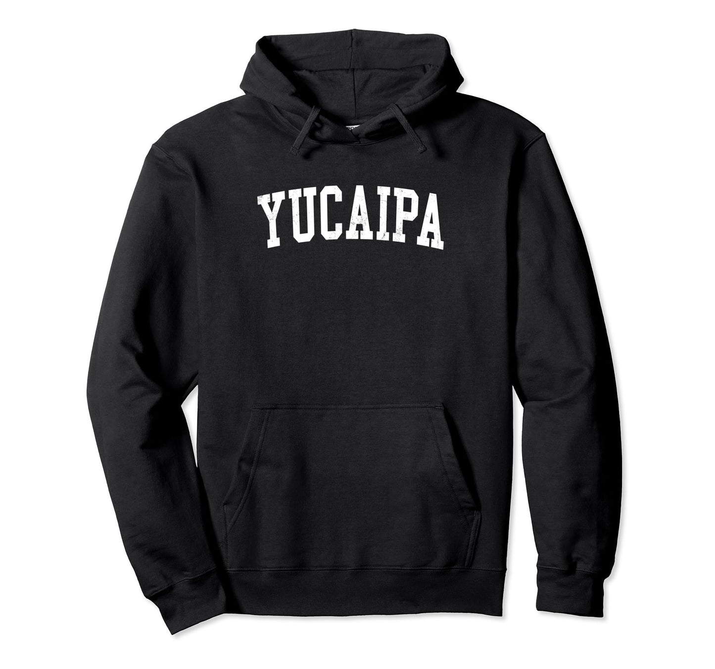 Yucaipa Ca Distressed White Hoodie - Casual Everyday Wear for Adults - T-Shirt, Sweatshirt, Hoodie