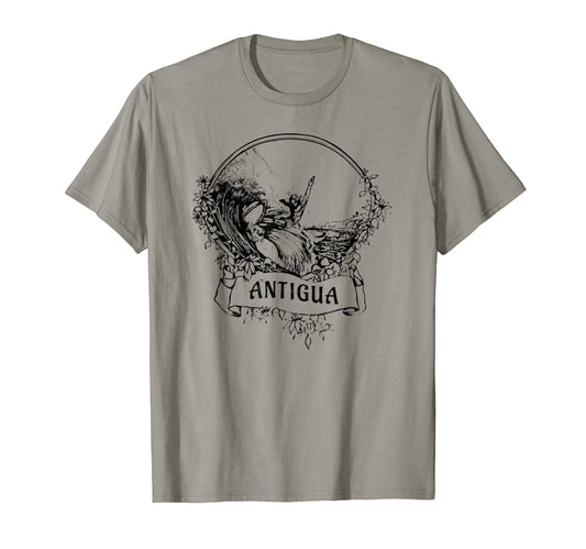 Antigua West Indies Surfing Surfer T-Shirt - Aesthetic Graphic for Adults - T-Shirt, Sweatshirt, Hoodie