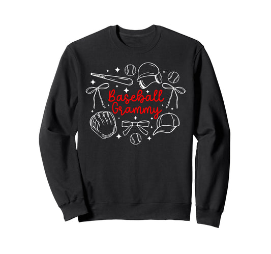 Baseball Grammy Coquette Grammy Sweatshirt - Minimalist Print for Adults - T-Shirt, Sweatshirt, Hoodie