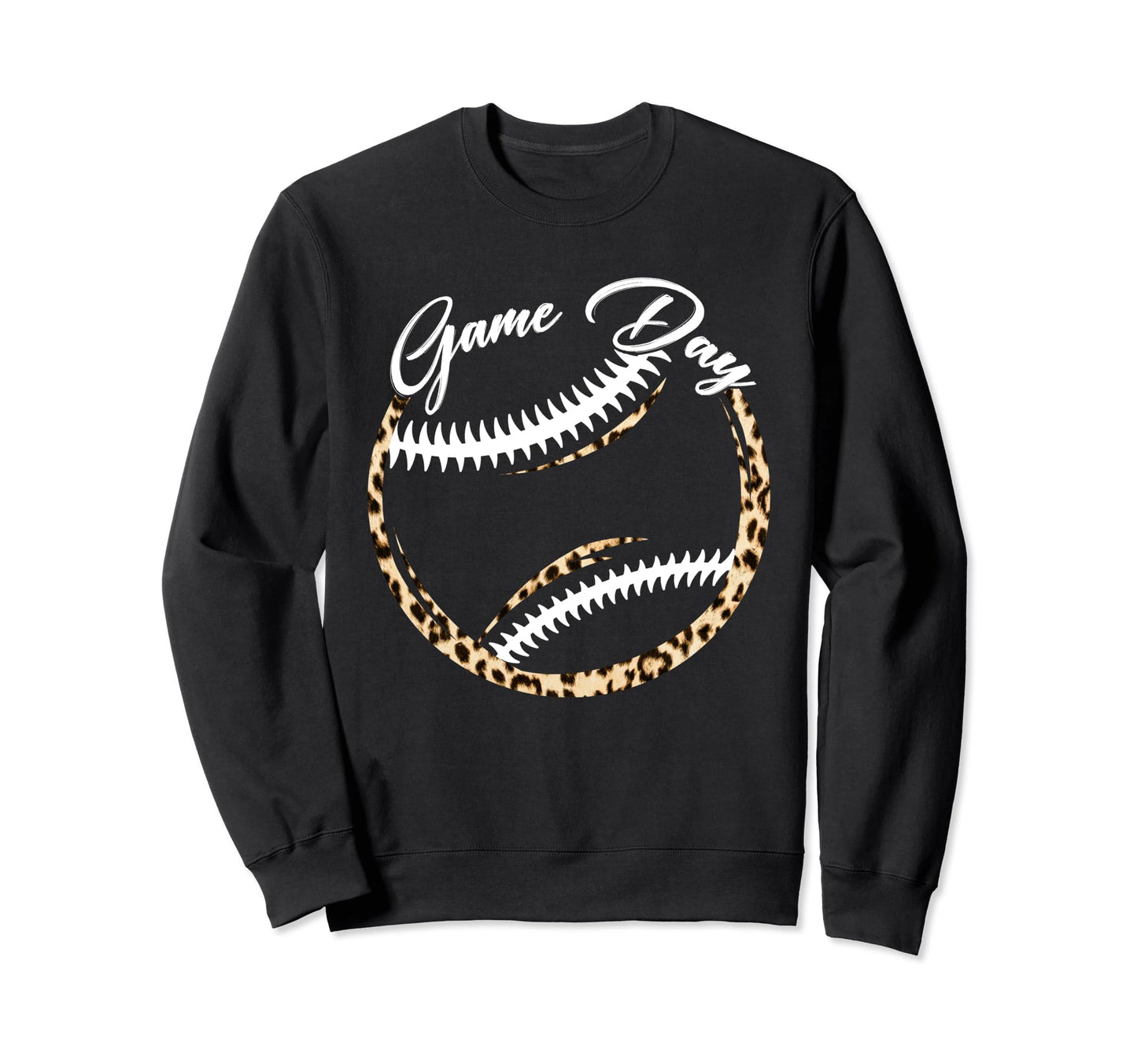 Game Day Baseball Leopard Sweatshirt - Custom Art Print for Adults - T-Shirt, Sweatshirt, Hoodie