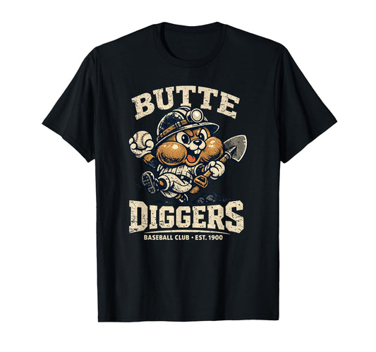 Baseball Funny Butte Diggers Baseball T-Shirt - Trendy Graphic for Adults - T-Shirt, Sweatshirt, Hoodie