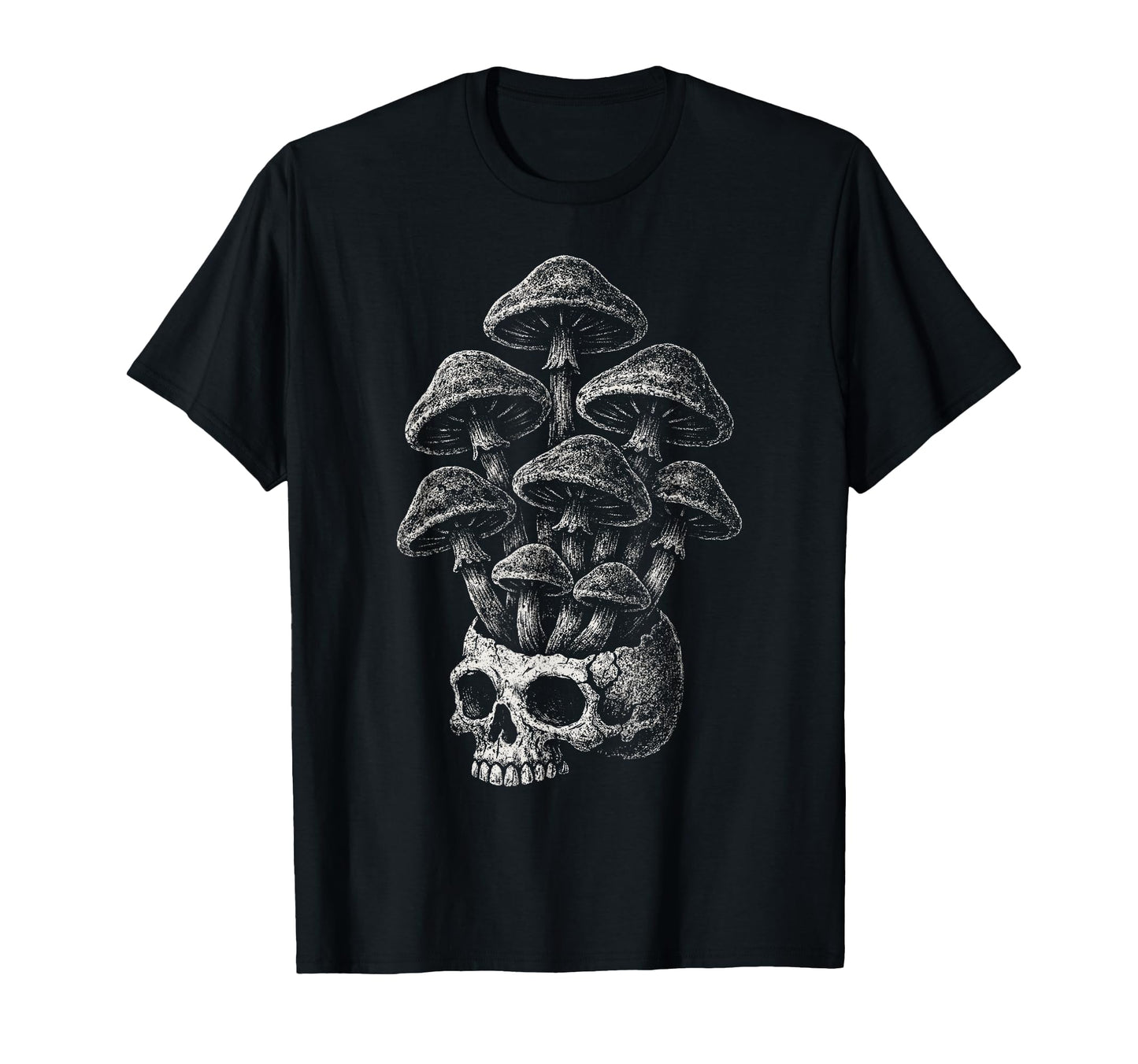 Mushroom Skull Grunge Alt Goth T-Shirt - Streetwear Style for Adults - T-Shirt, Sweatshirt, Hoodie