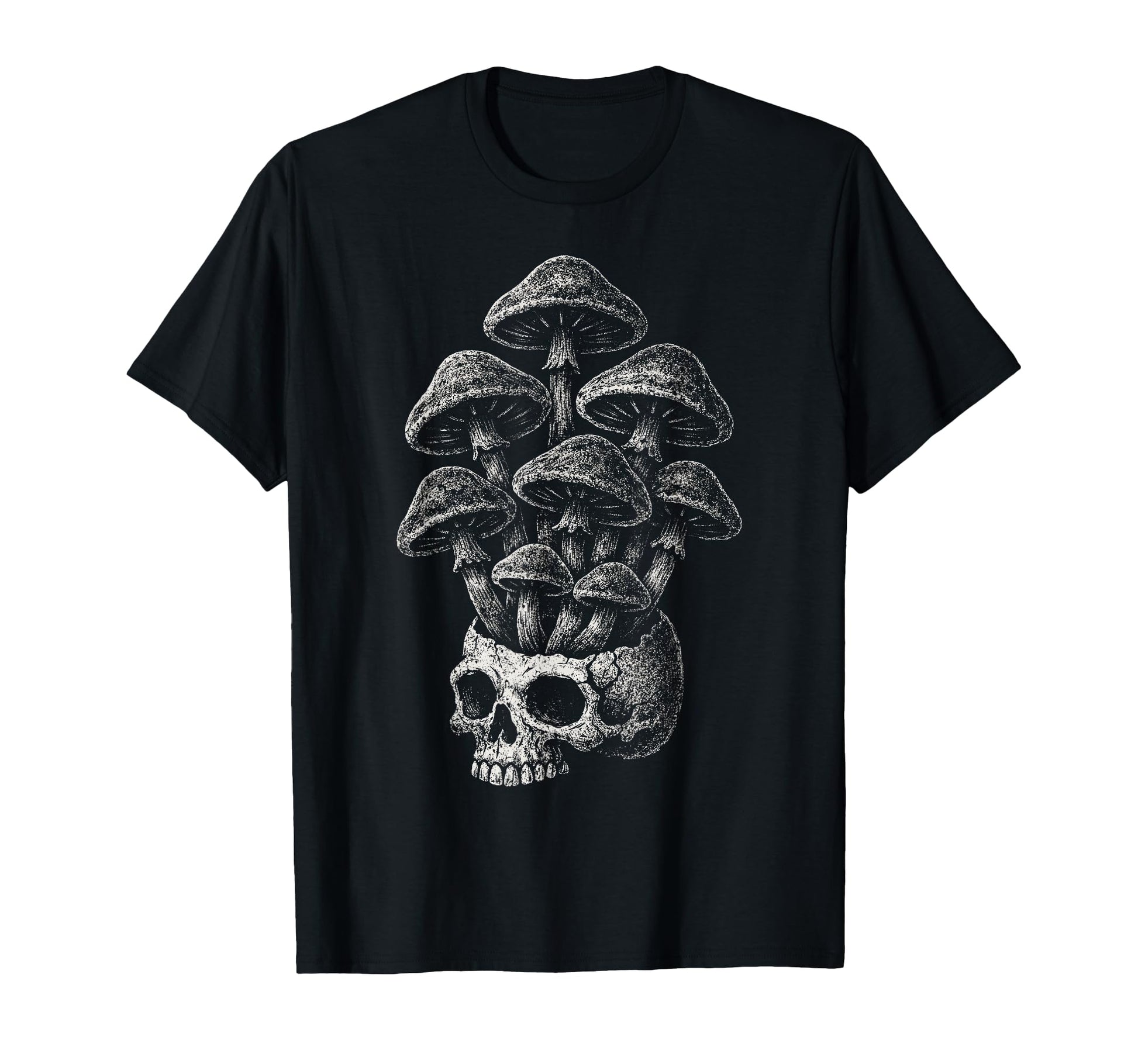 Mushroom Skull Grunge Alt Goth T-Shirt - Streetwear Style for Adults - T-Shirt, Sweatshirt, Hoodie