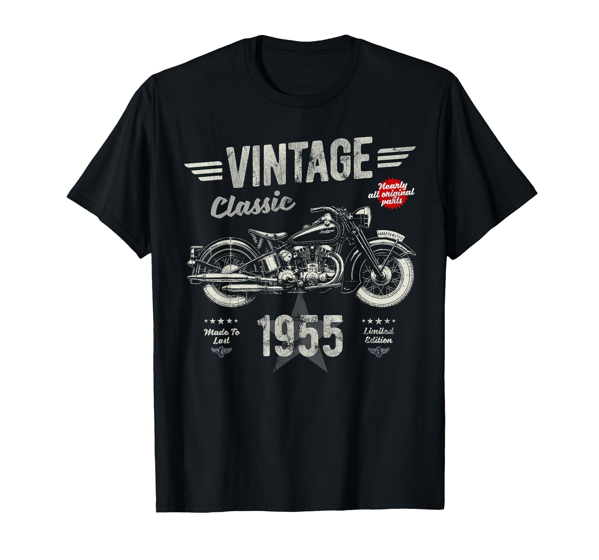 Born 1955 70Th Birthday Motorbike T-Shirt - Unique Graphic Unisex - T-Shirt, Sweatshirt, Hoodie