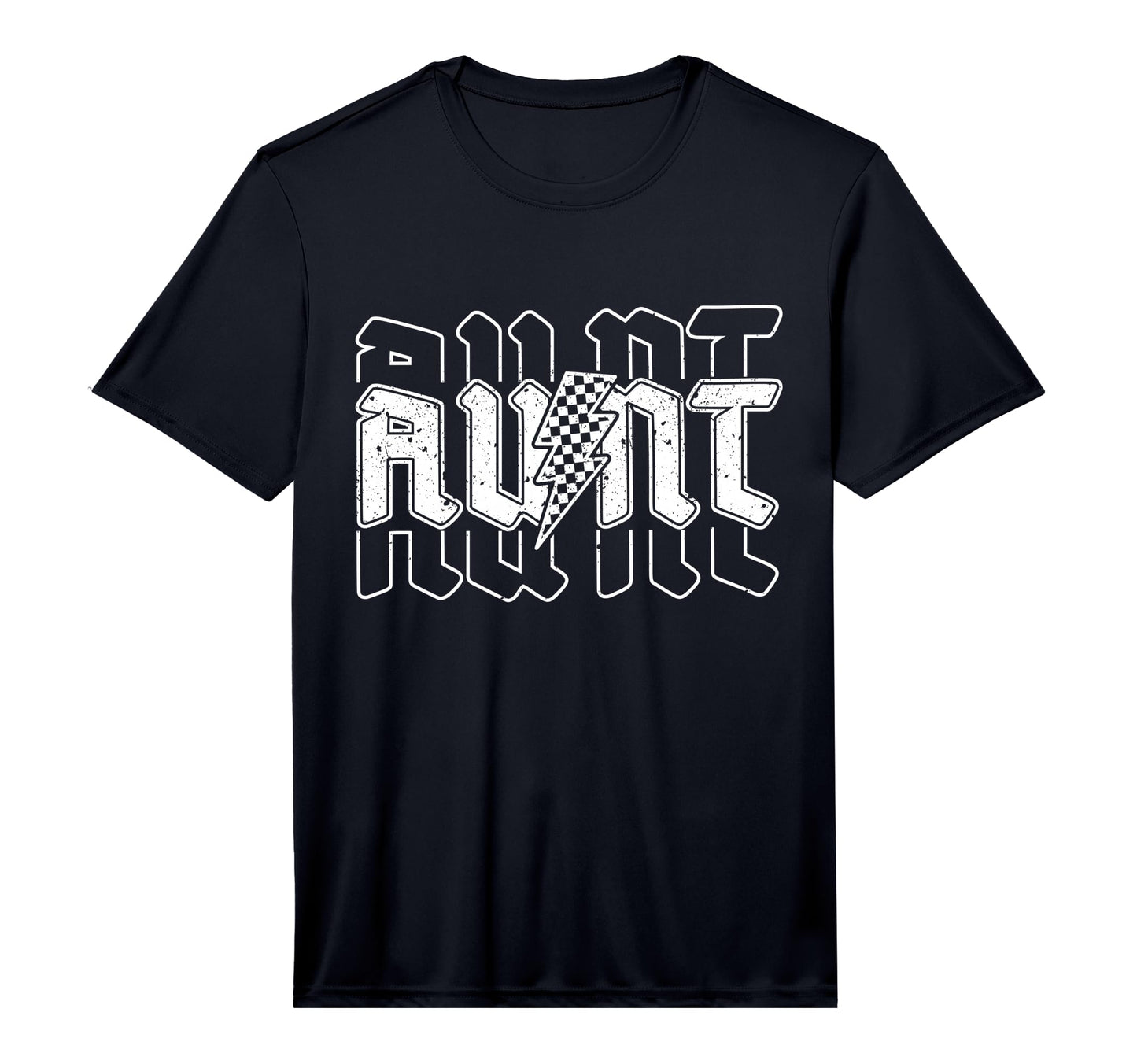 Checkered Aunt Lightning Bolt T-Shirt - Minimalist Print for Adults - T-Shirt, Sweatshirt, Hoodie