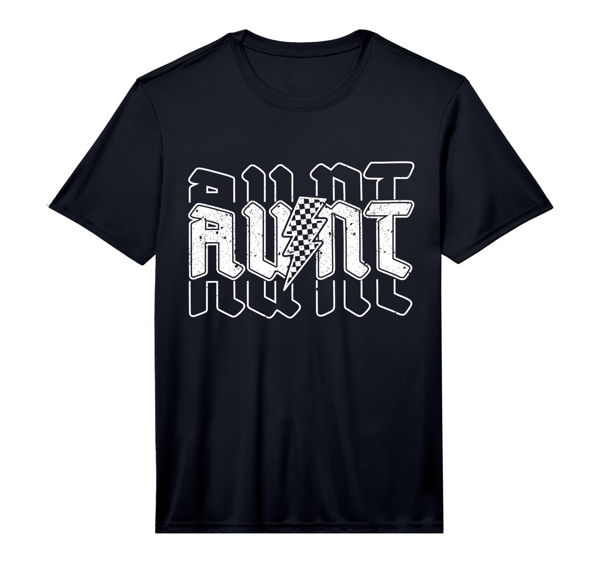 Checkered Aunt Lightning Bolt T-Shirt - Minimalist Print for Adults - T-Shirt, Sweatshirt, Hoodie