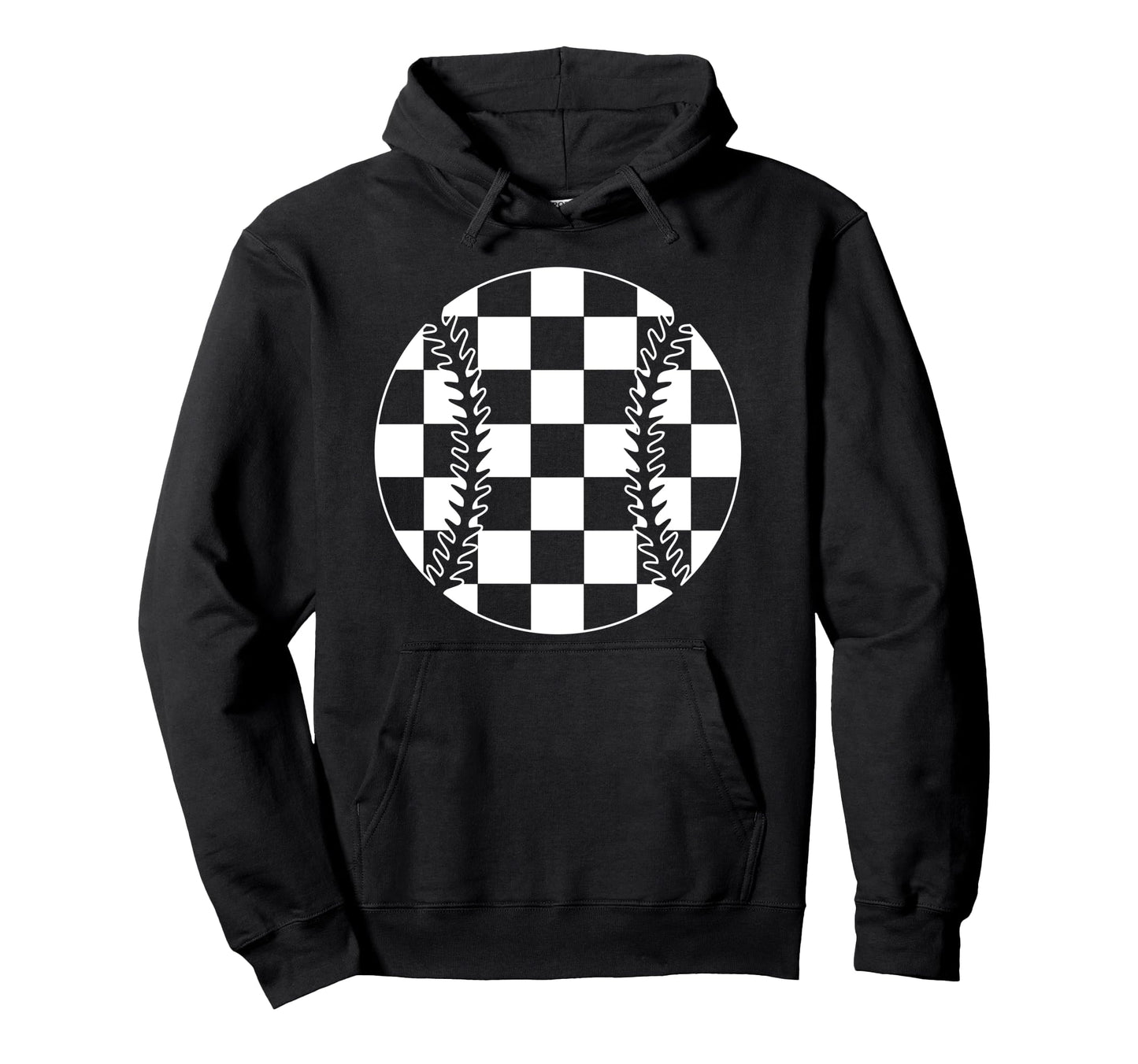 Checkered Baseball Player Lover Hoodie - Casual Everyday Wear Men Women - T-Shirt, Sweatshirt, Hoodie