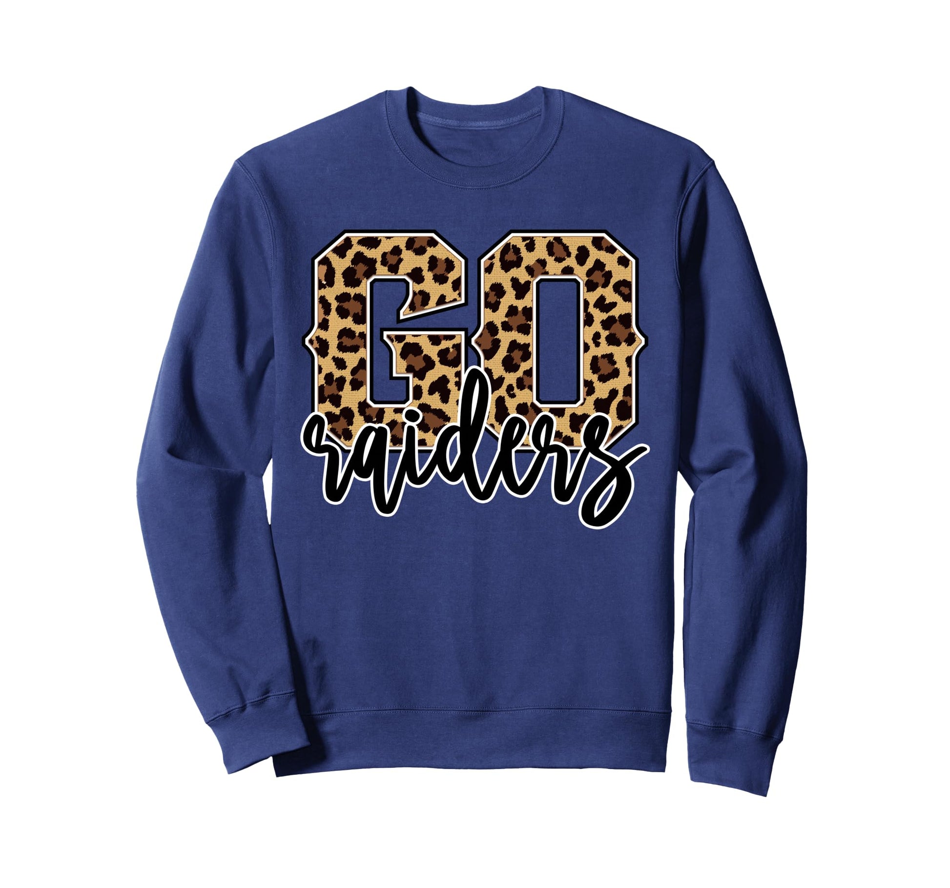 Raiders Go Raiders Leopard Womens Sweatshirt - Unique Graphic Unisex - T-Shirt, Sweatshirt, Hoodie