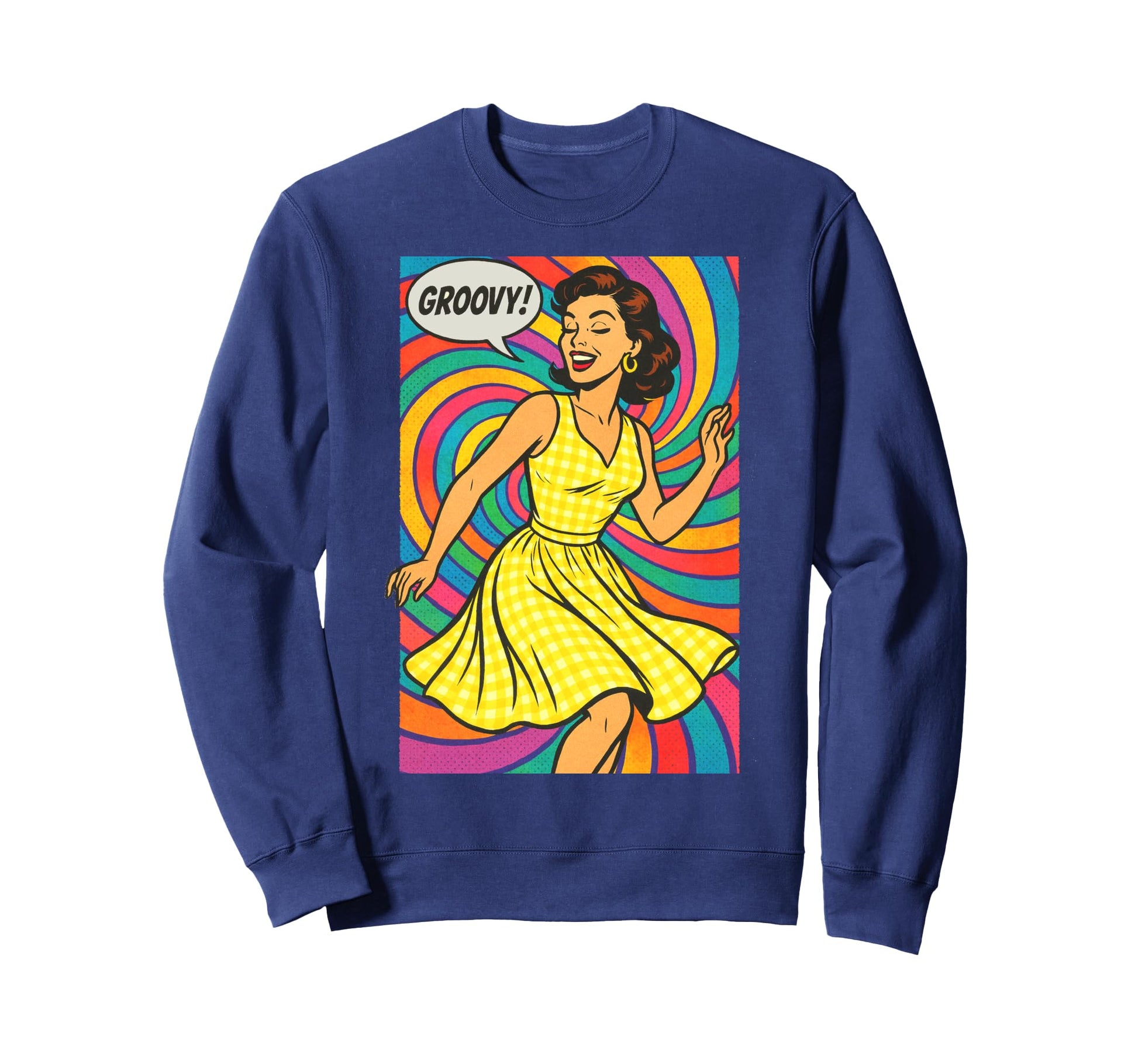 Pop Art Brunette Psychedelic 50S 60S Sweatshirt - Trendy Graphic Unisex - T-Shirt, Sweatshirt, Hoodie