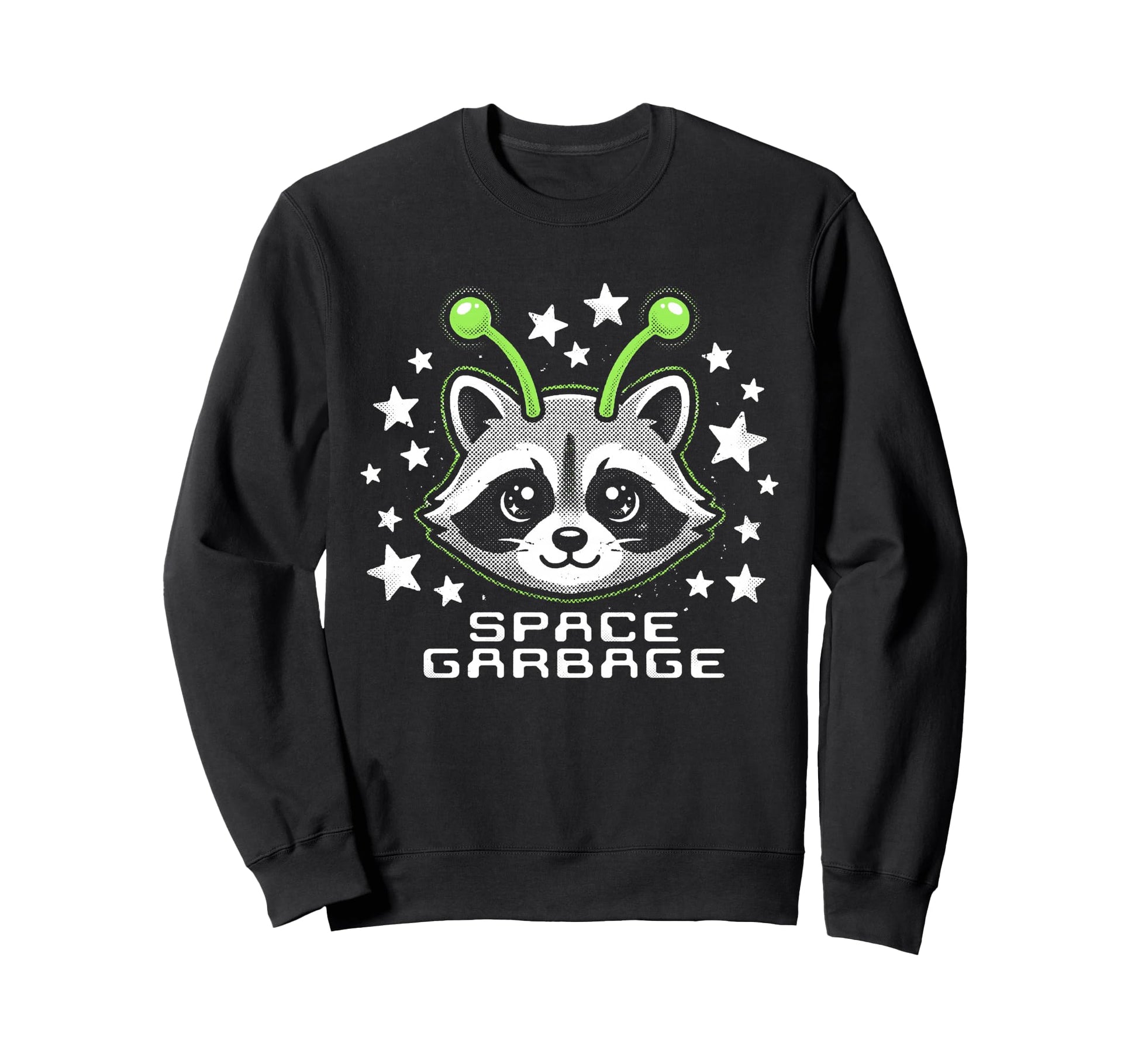 Space Garbage Raccoon Alien Halftone Sweatshirt - Novelty Apparel Unisex - T-Shirt, Sweatshirt, Hoodie