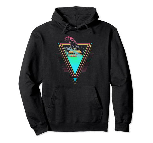 1980S 1990S Synthwave Sibirian Tiger Sunset Hoodie - Graphic Print Unisex - T-Shirt, Sweatshirt, Hoodie