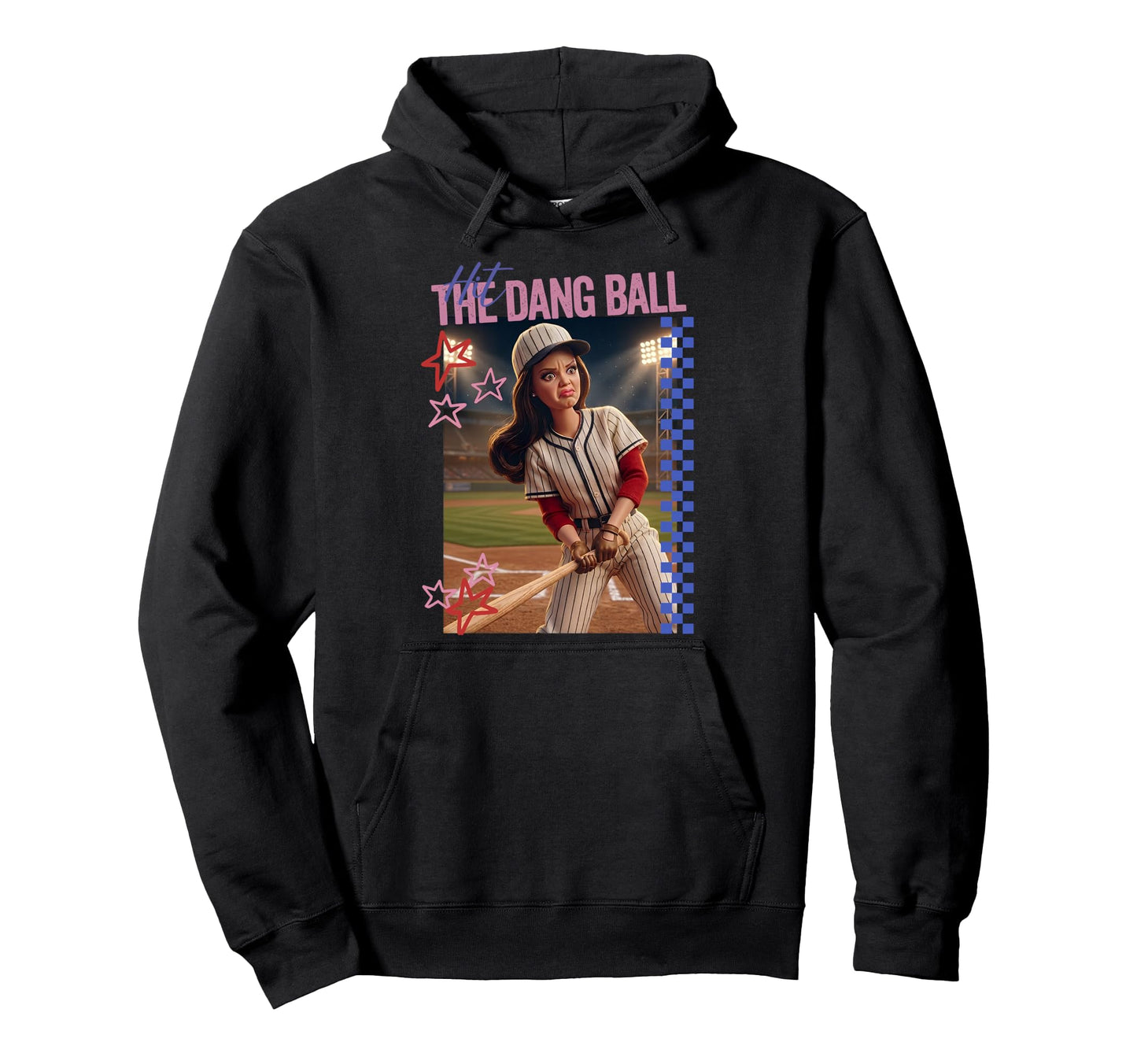 Hit Dang Ball Baseball Doll Funny Hoodie - Casual Everyday Wear for Adults - T-Shirt, Sweatshirt, Hoodie