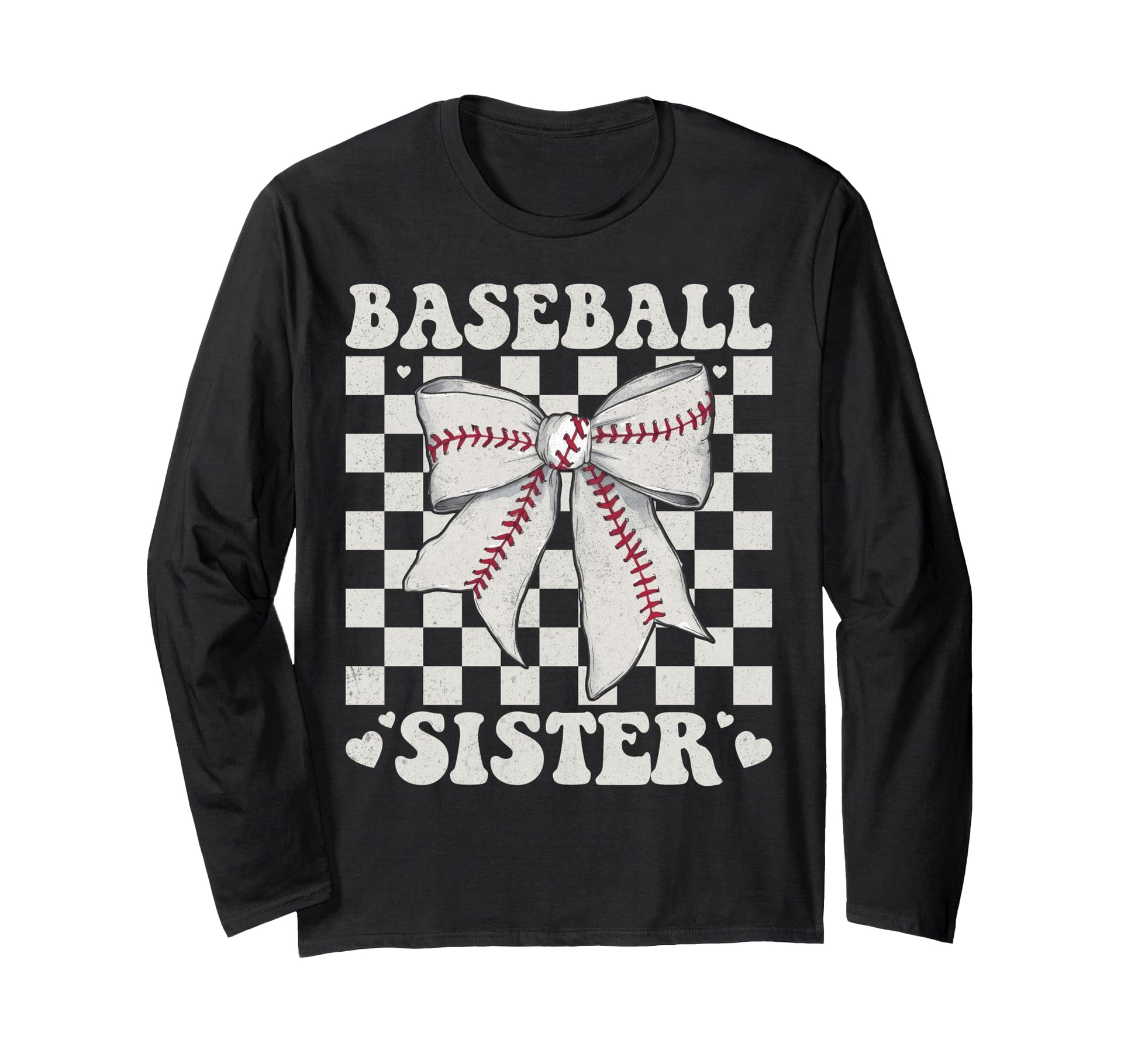 Baseball Sister Bow Laces Gift Sis Hoodie - Novelty Apparel Men Women - T-Shirt, Sweatshirt, Hoodie