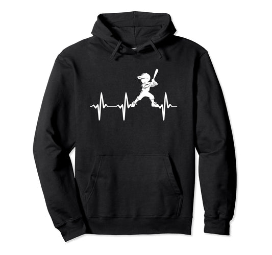 Baseball Heartbeat Baseball Players Hoodie - Streetwear Style Men Women - T-Shirt, Sweatshirt, Hoodie