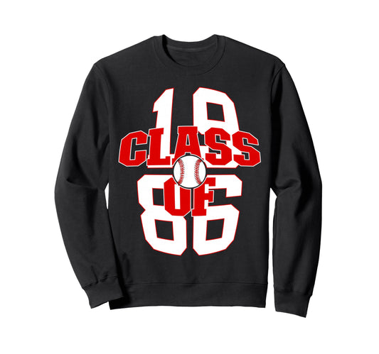 40 Years Class 1986 Baseball 40Th Sweatshirt - Custom Art Print for Adults - T-Shirt, Sweatshirt, Hoodie