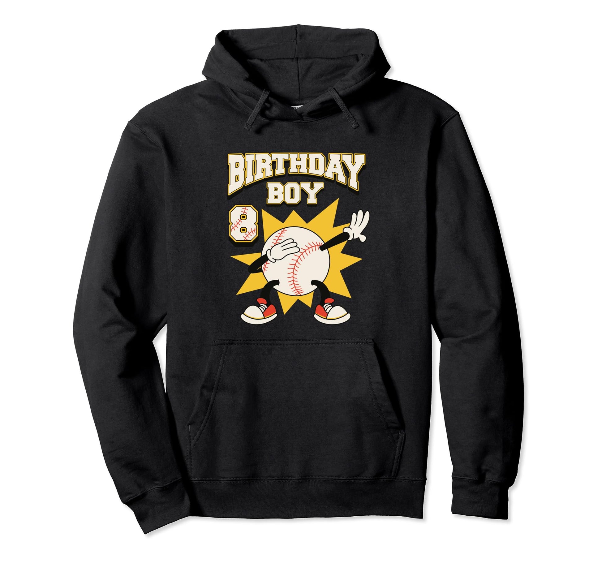 Baseball Birthday 8 Year Old Dabbing Hoodie - Streetwear Style Unisex - T-Shirt, Sweatshirt, Hoodie