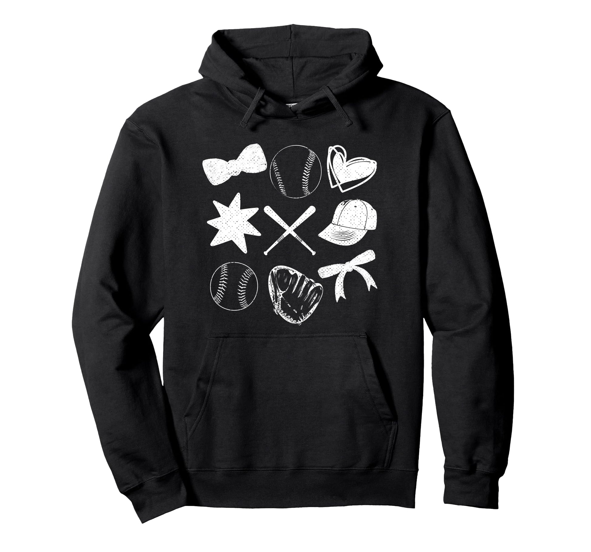 Baseball Mama Coquette Bow Baseball Hoodie - Minimalist Print for Adults - T-Shirt, Sweatshirt, Hoodie
