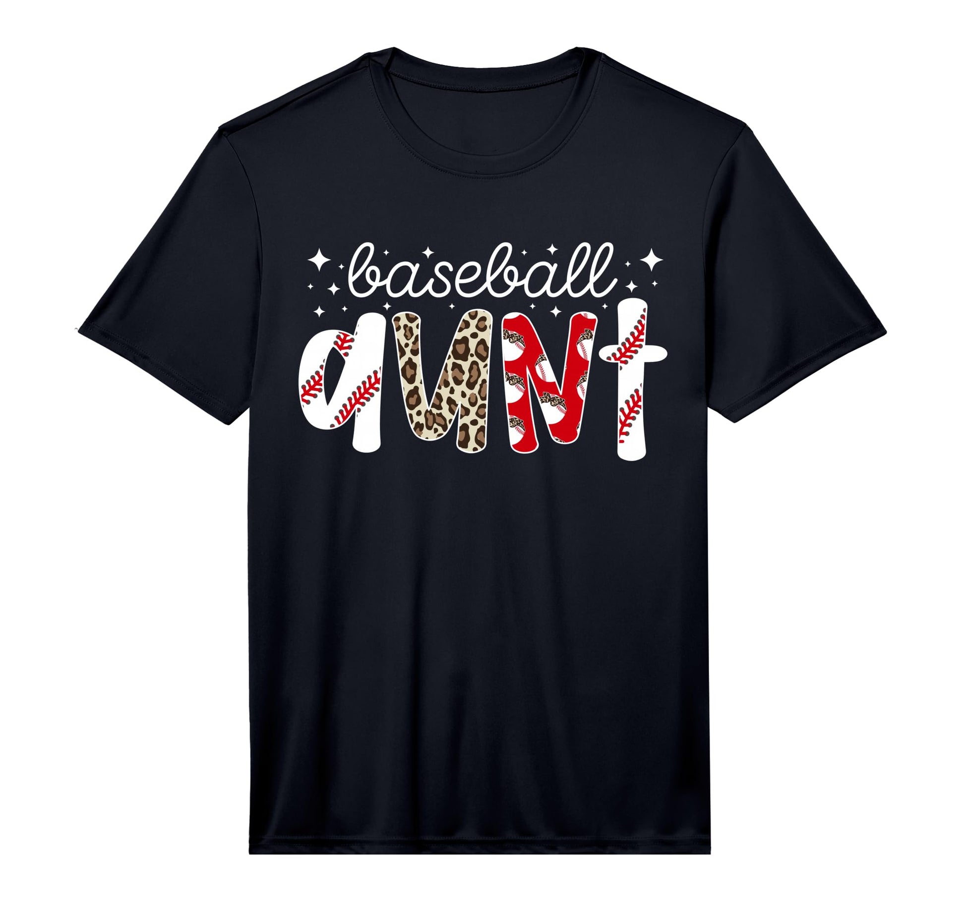 Mens Baseball Aunt Leopard Aunt T-Shirt - Fun Novelty Design for Adults - T-Shirt, Sweatshirt, Hoodie
