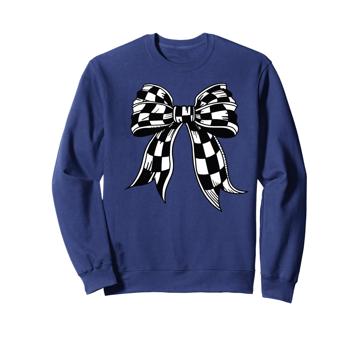 Checkered Bow Tie Flag Sweatshirt - Fun Novelty Design Men Women - T-Shirt, Sweatshirt, Hoodie