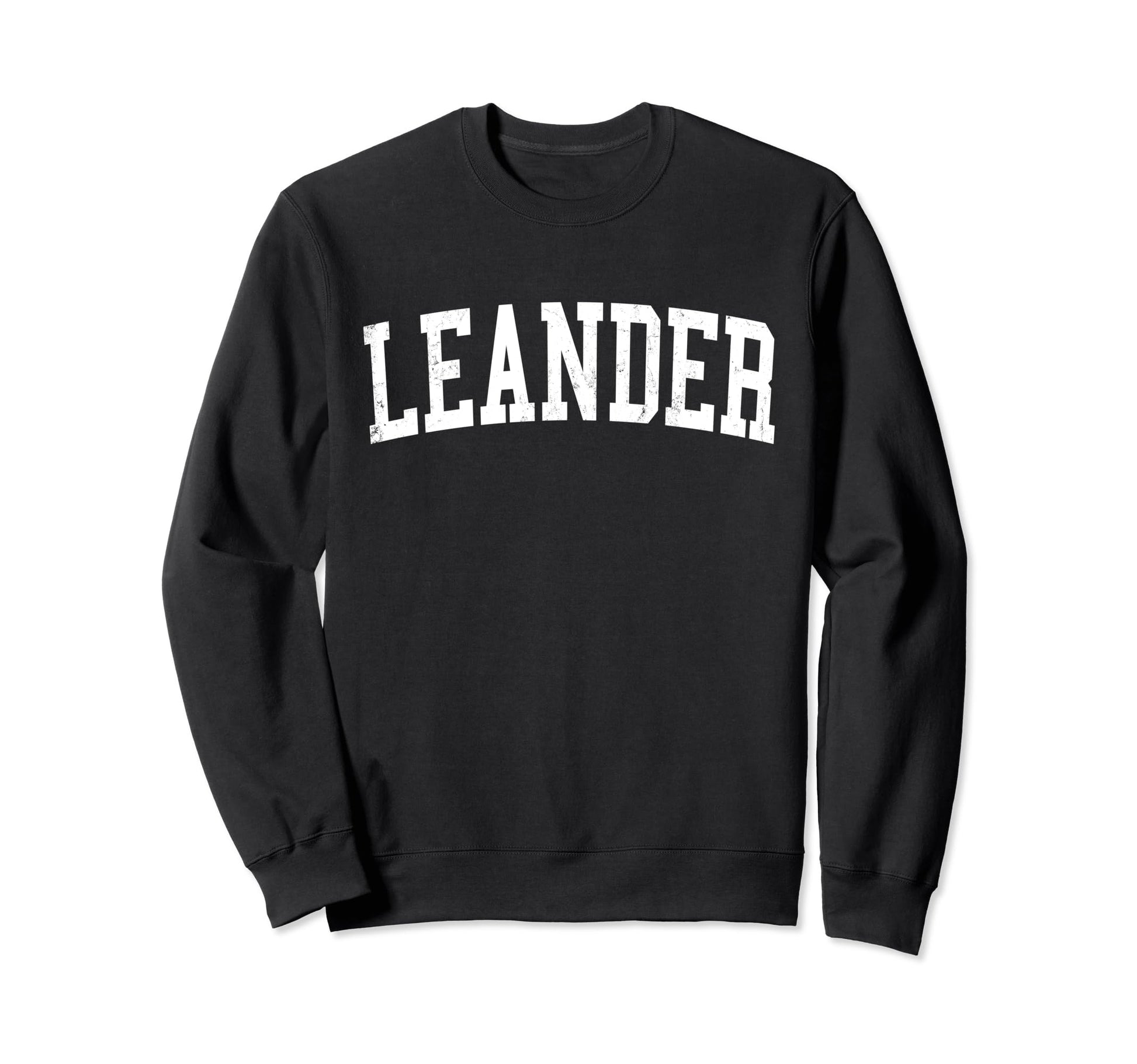 Leander Tx Distressed White Sweatshirt - Minimalist Print for Adults - T-Shirt, Sweatshirt, Hoodie