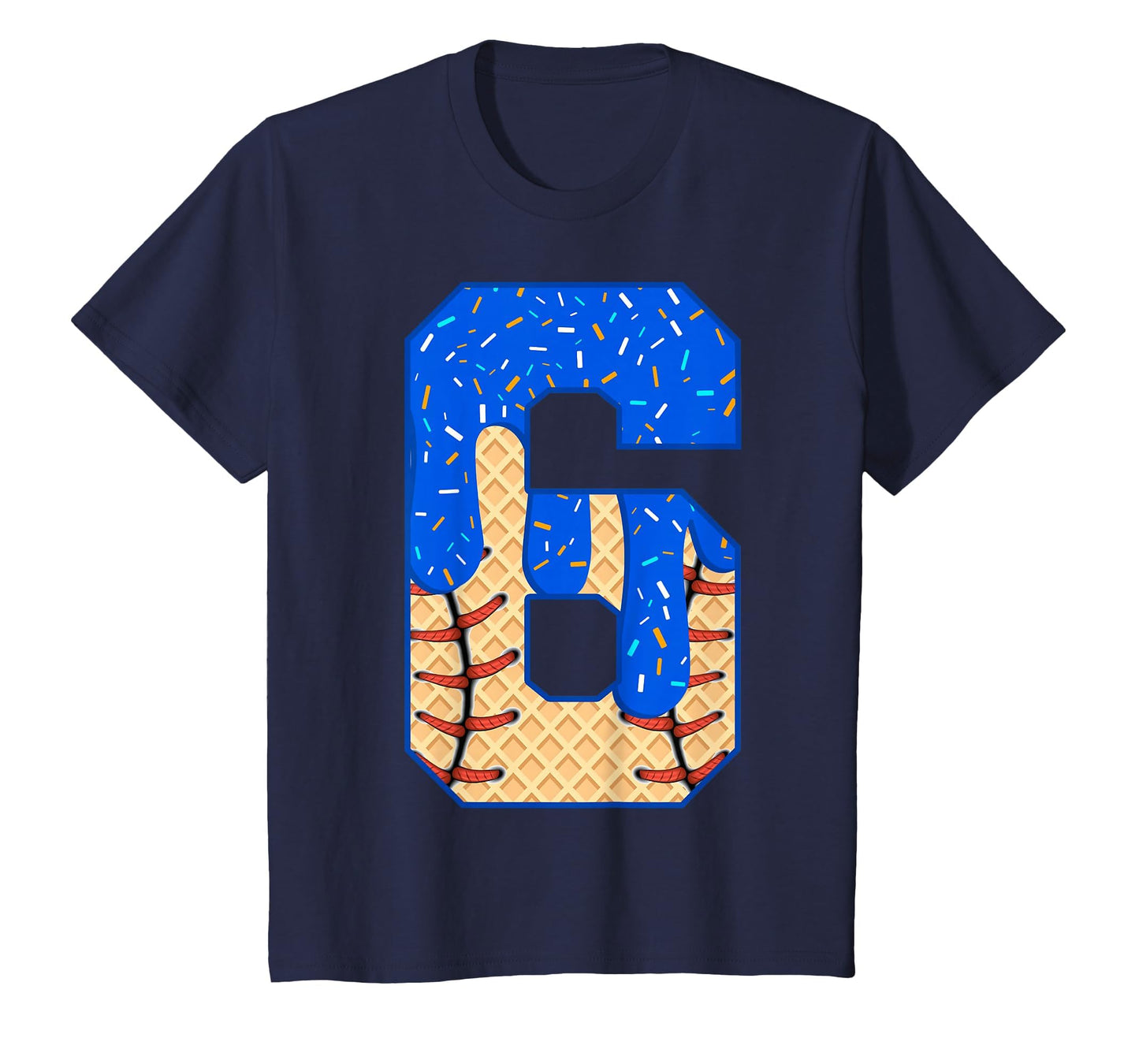 6Th Birthday Ice Cream Baseball T-Shirt - Fun Novelty Design Men Women - T-Shirt, Sweatshirt, Hoodie