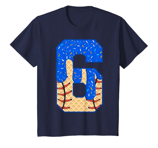 6Th Birthday Ice Cream Baseball T-Shirt - Fun Novelty Design Men Women - T-Shirt, Sweatshirt, Hoodie