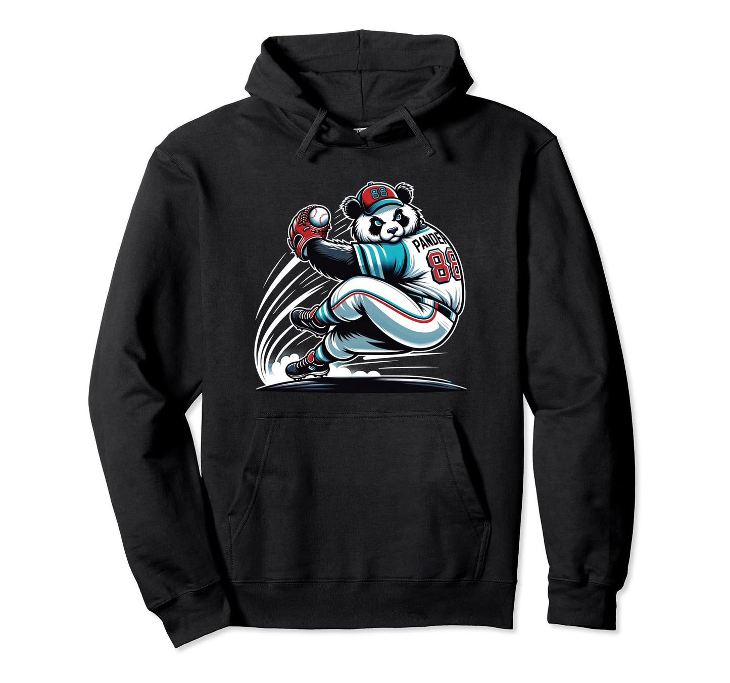 Baseball Panda Home Run Sports Hoodie - Trendy Graphic Unisex - T-Shirt, Sweatshirt, Hoodie