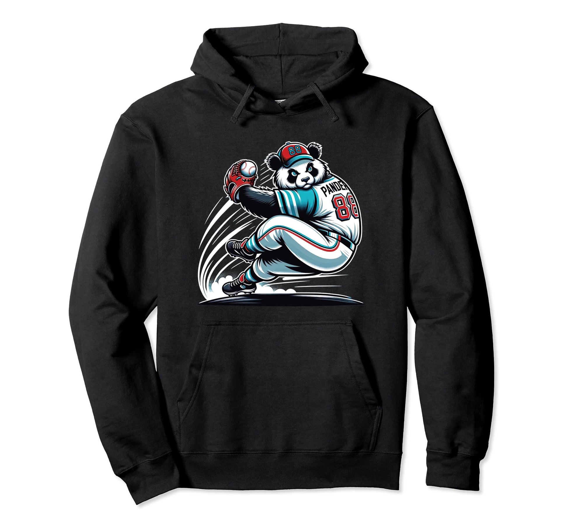 Baseball Panda Home Run Sports Hoodie - Trendy Graphic Unisex - T-Shirt, Sweatshirt, Hoodie